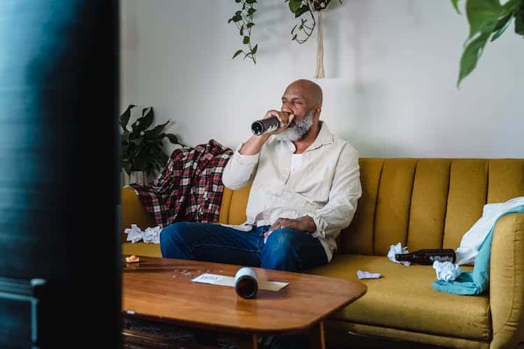 man dealing with alcohol addiction