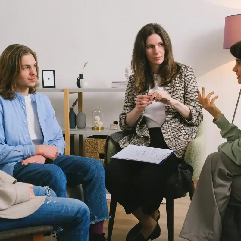 Group Therapy Aftercare Session in a Cosy Room